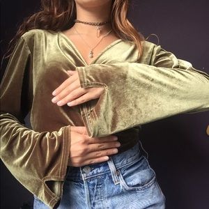 Groovy Olive Velvet Long Sleeve